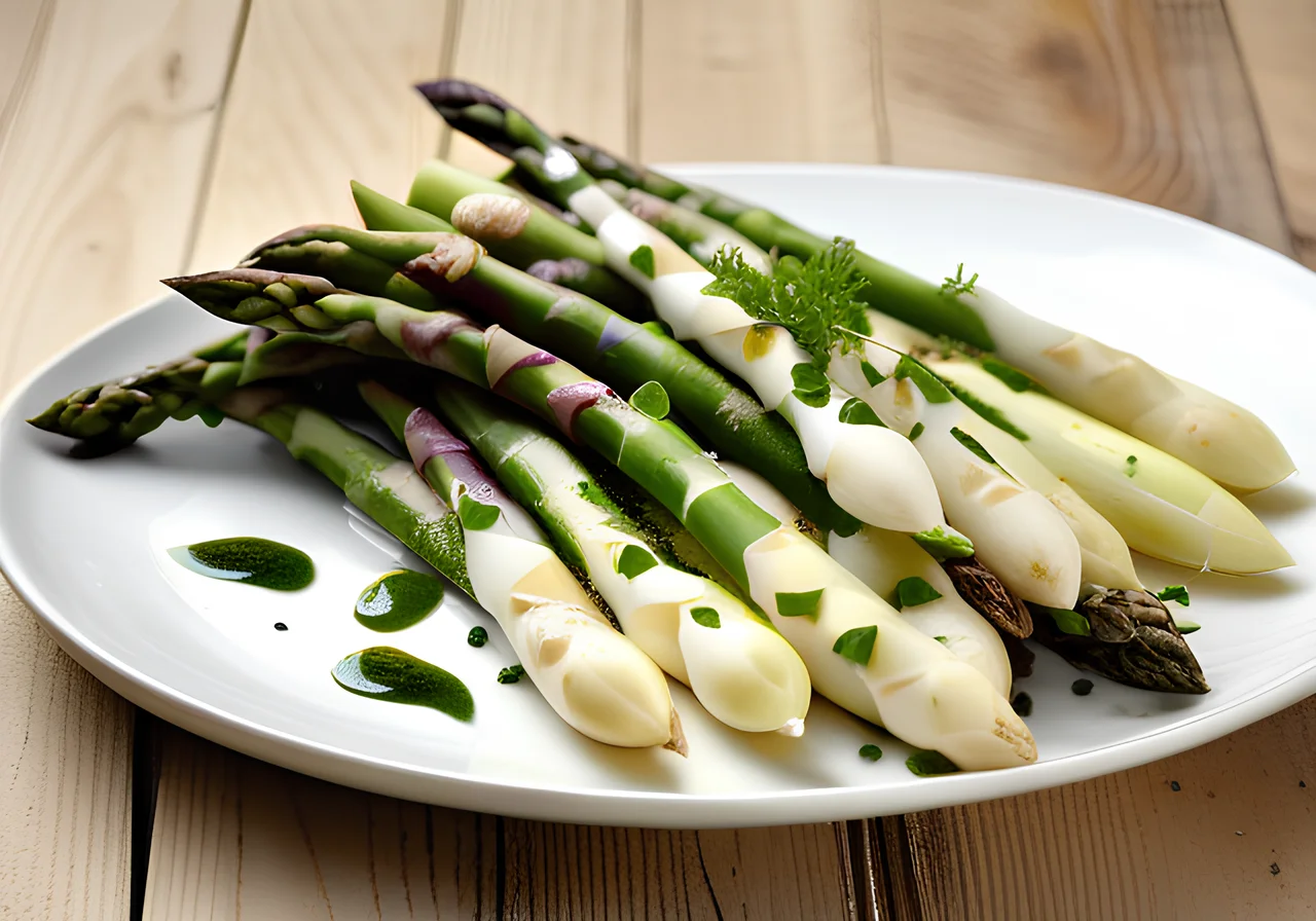 White Asparagus with Herb Oil