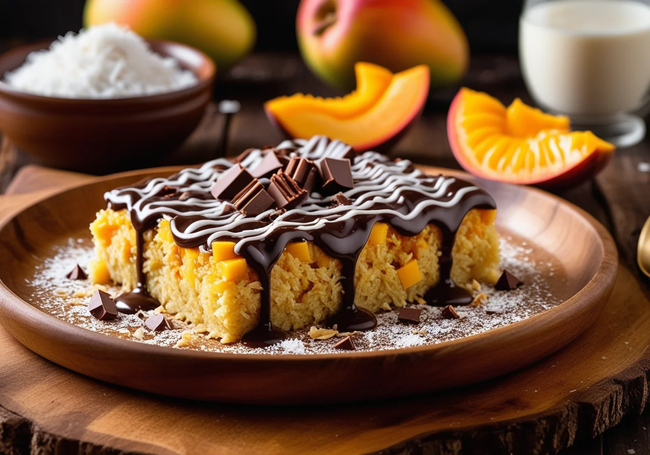 Mango Rice Casserole with Chocolate