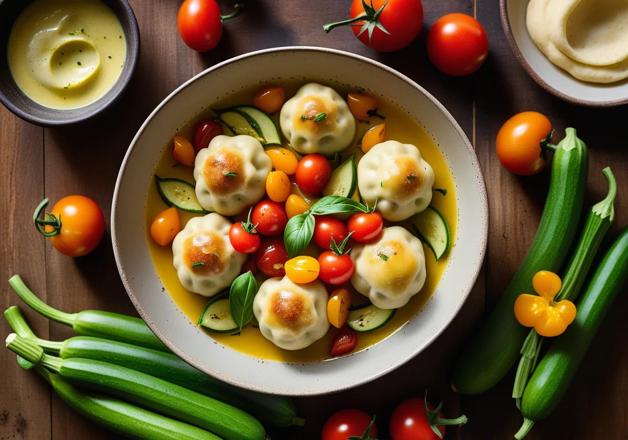Quark Dumplings with Vegetables
