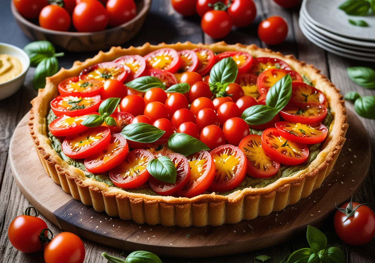 Salmon Cherry Tomato Tart