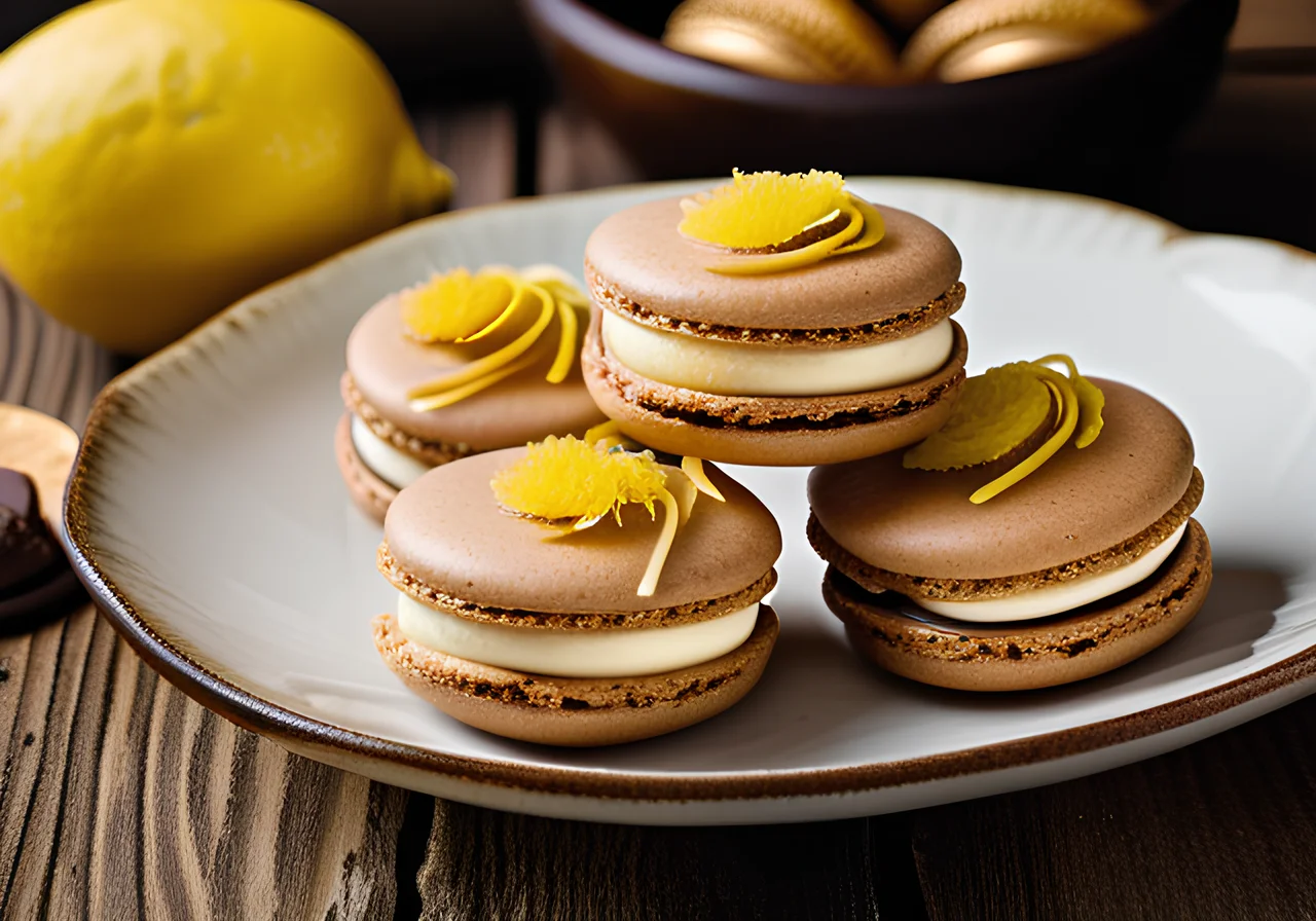 Coconut Macarons with Chocolate