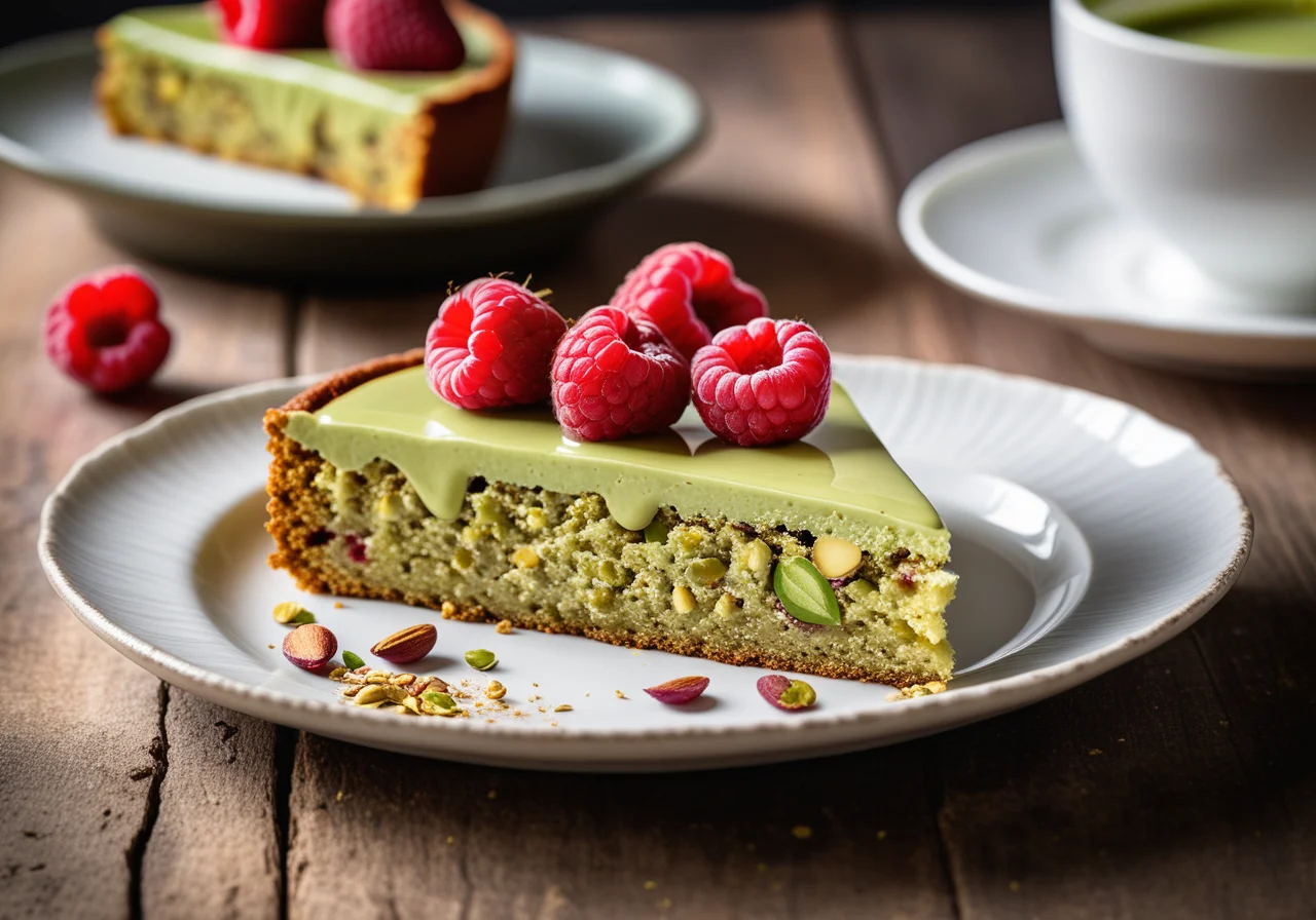 Pistachio Cake with Fruits