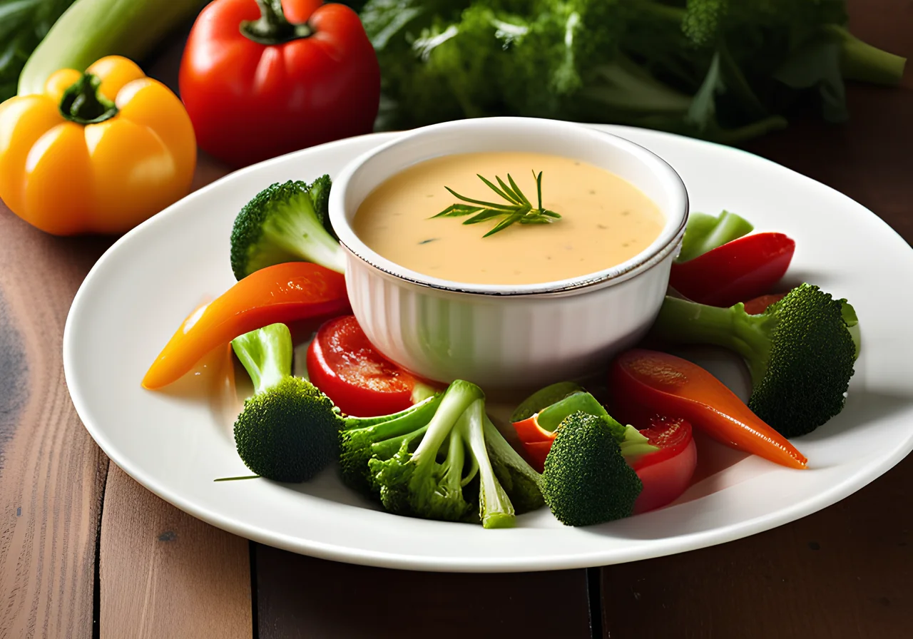 Cheese Fondue with Vegetables