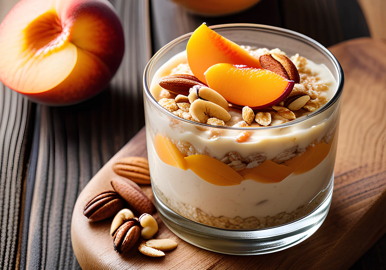 Overnight Oats with Peach Puree