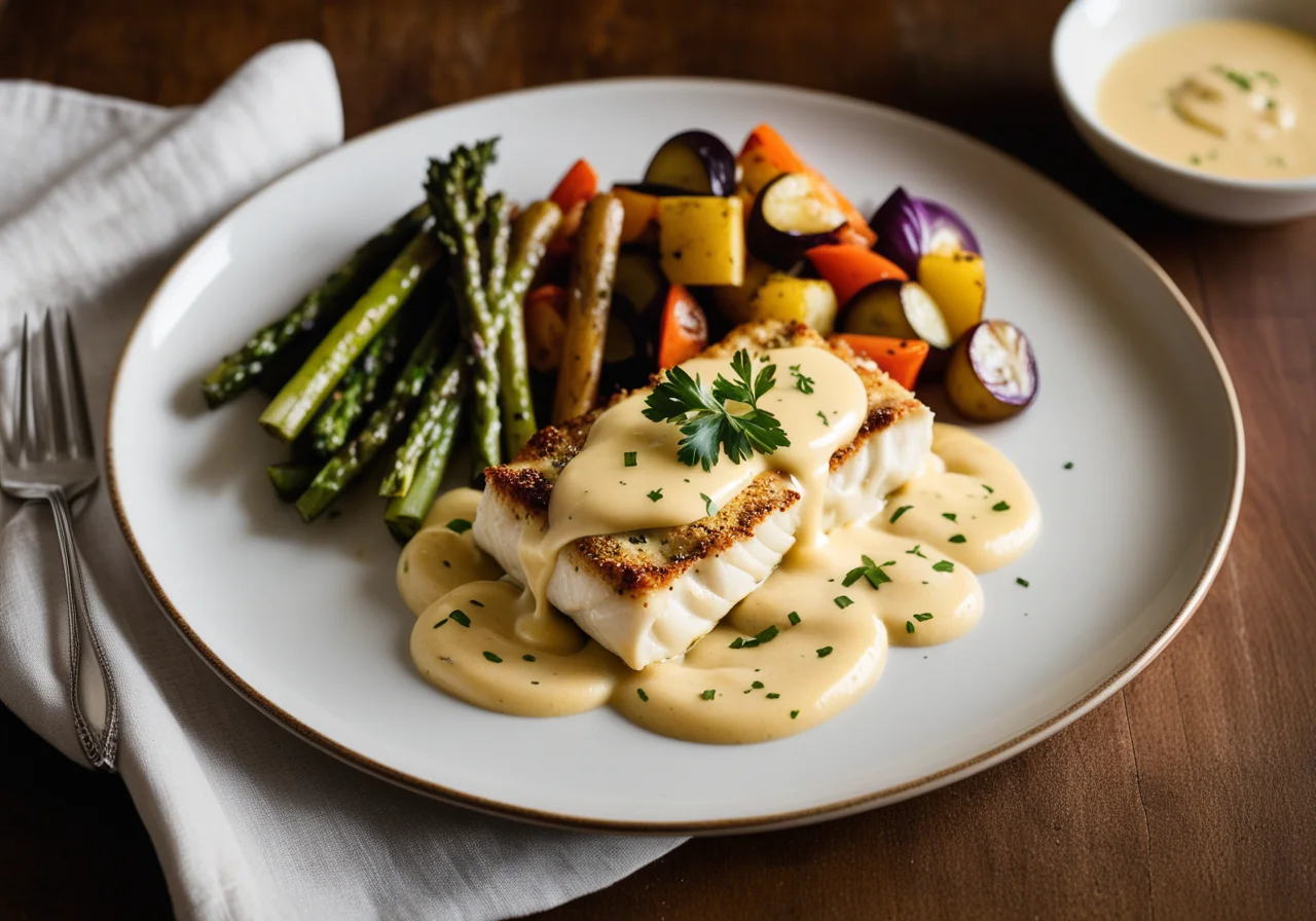 Baked Cod with Pasta