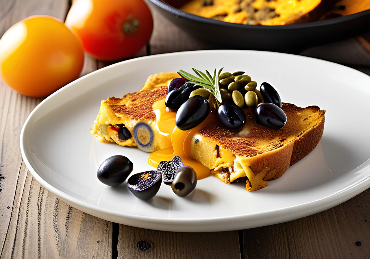 Tomato Omelette on Pumpkin Seed Bread