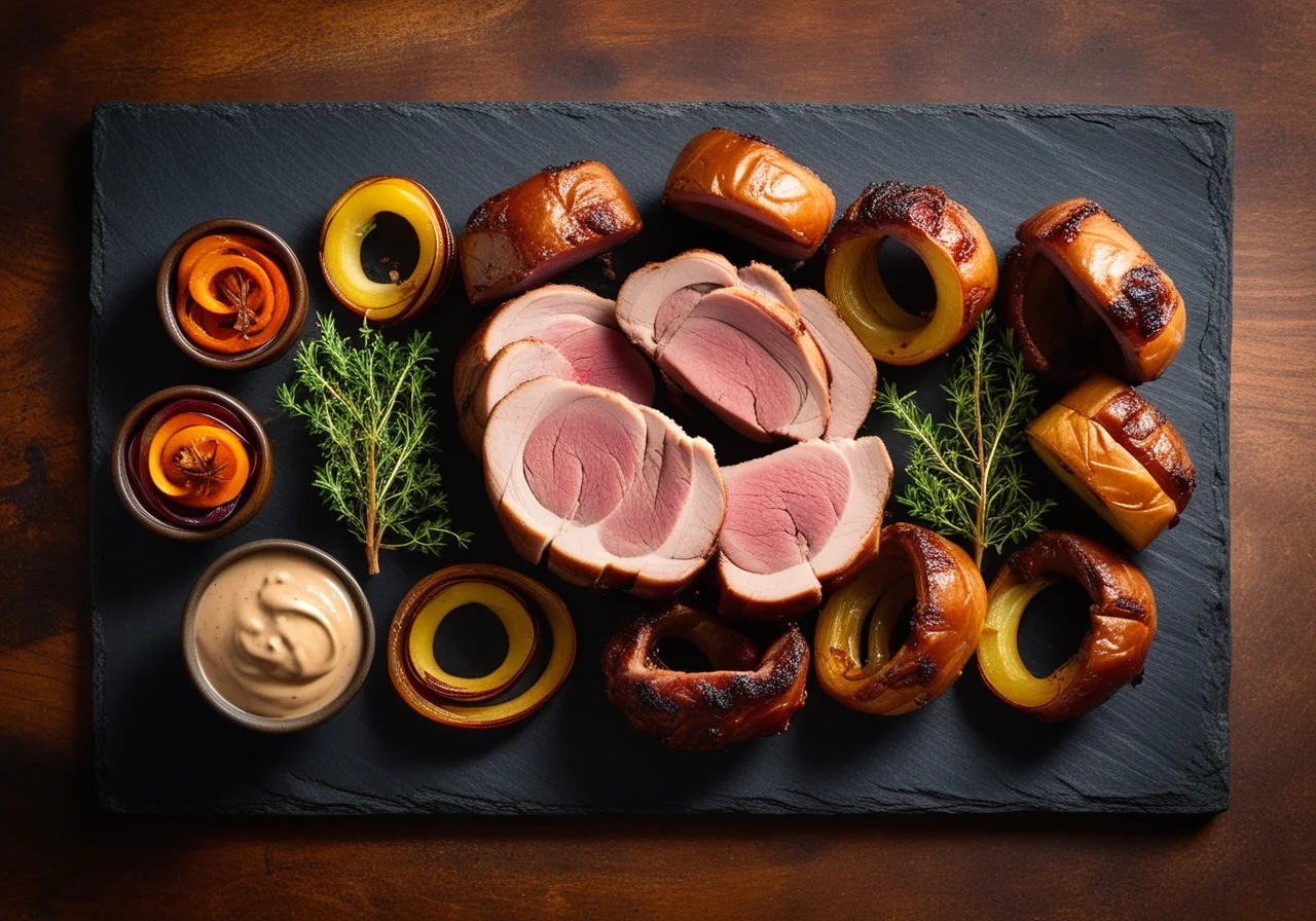 Zickleinkeule mit Brunoise-Gemüse