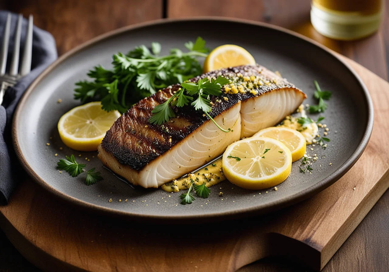 Mustard Sea Bass with Lemon