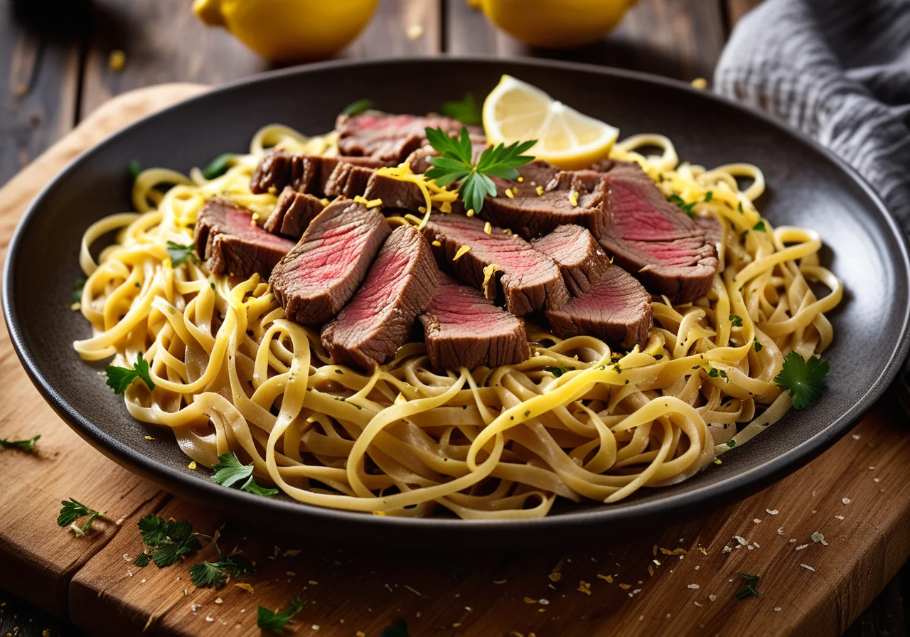 Beef Strips with Noodles
