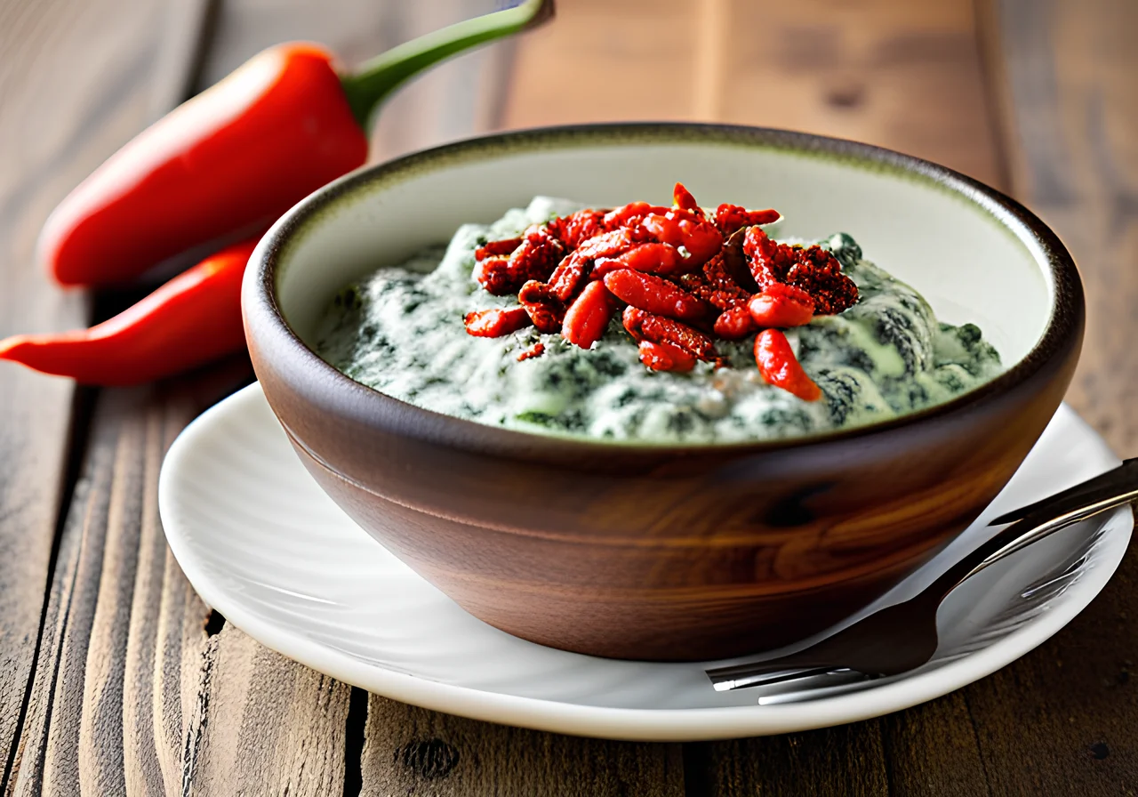 Gorgonzola Spinach Sauce with Chili