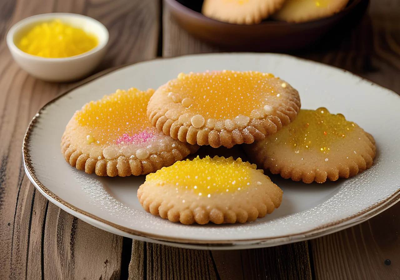 Butter Cookies with Various Sugar Decorations