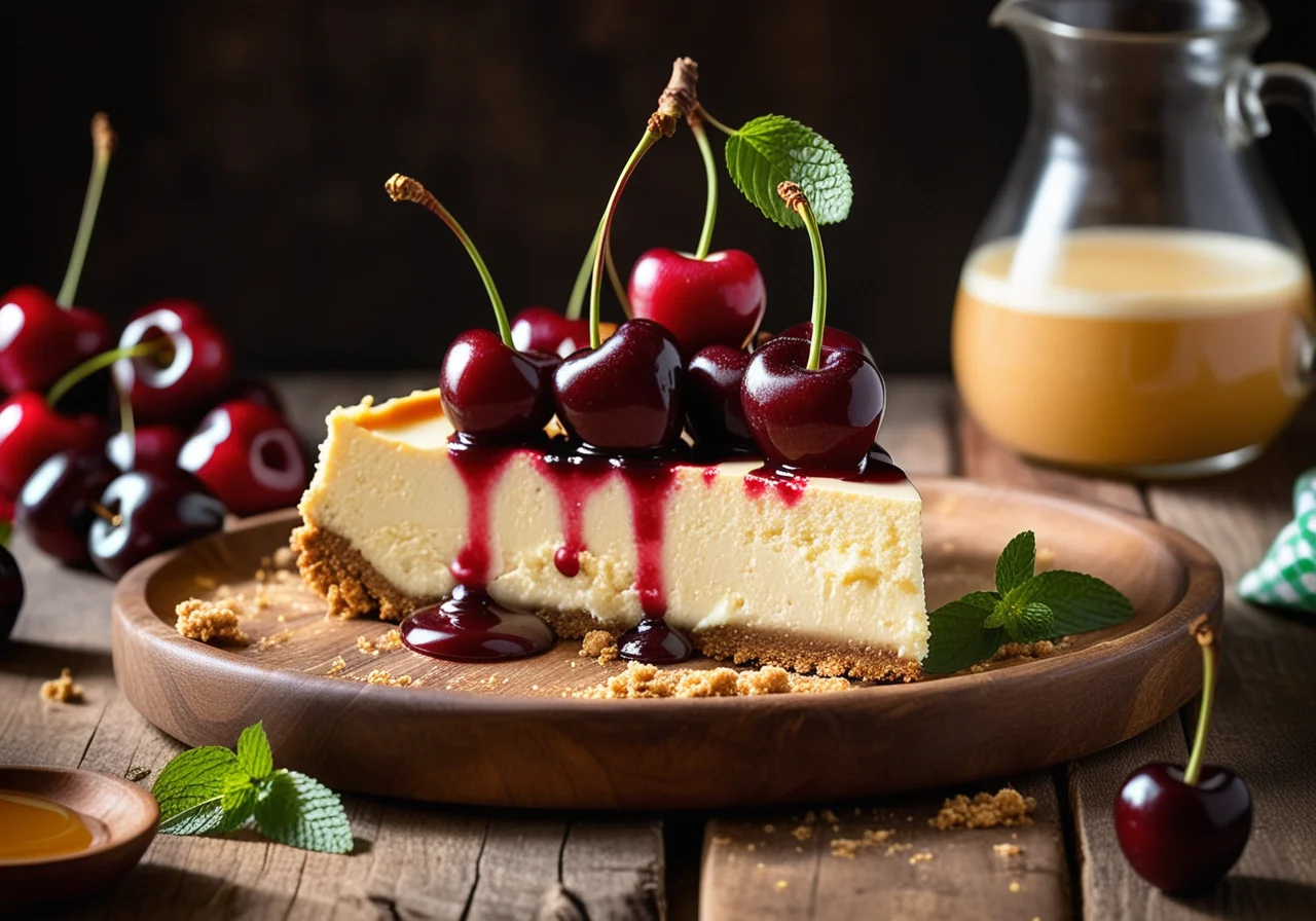 Cherry Cheesecake with Butter Crumble