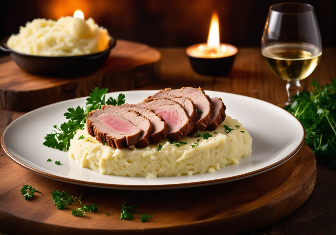 Pork roast with sauerkraut and potatoes