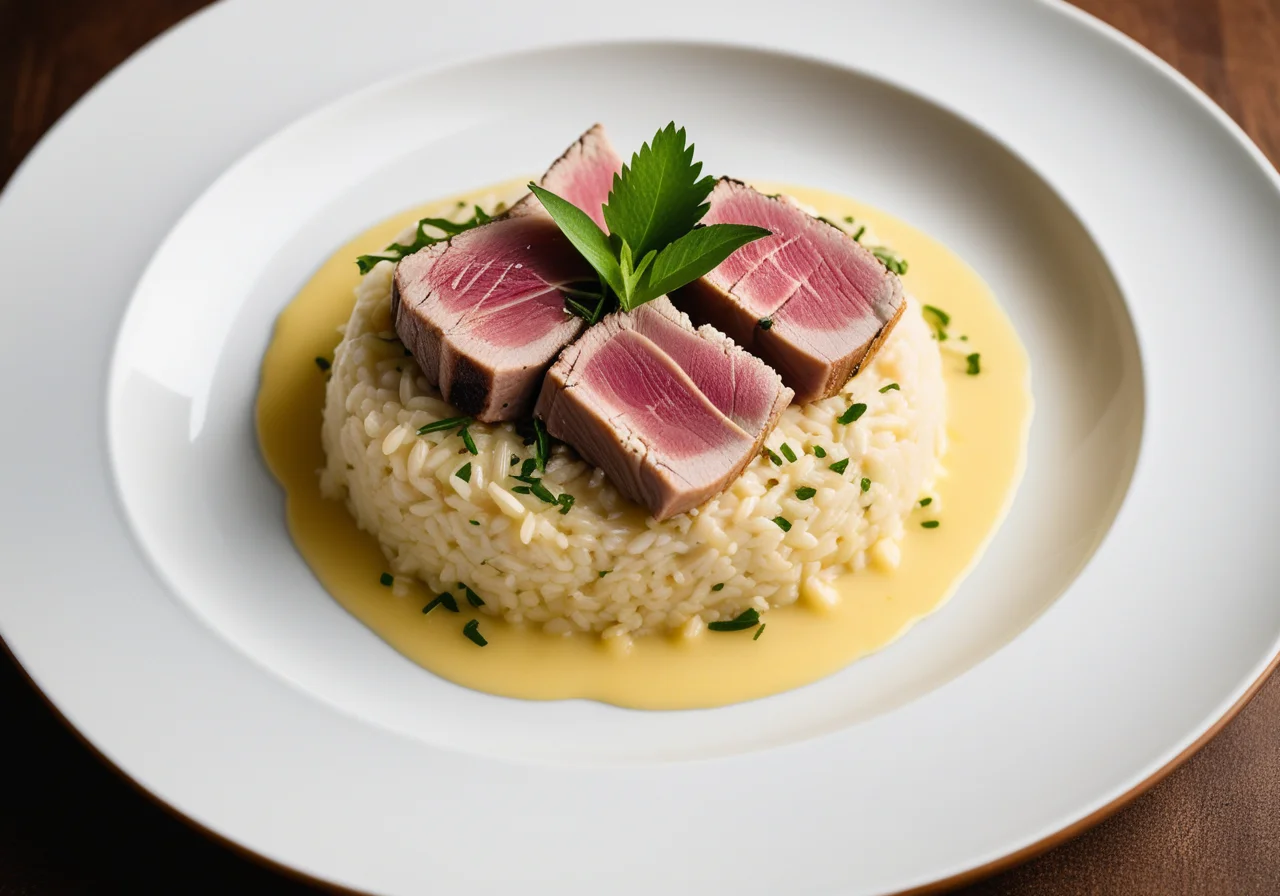 Risotto with Rhubarb and Tuna
