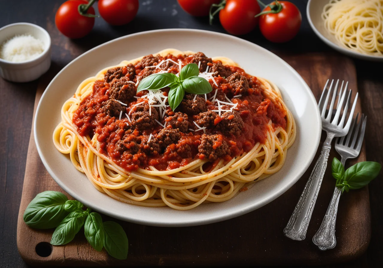 Spaghetti with Ground Beef Sauce