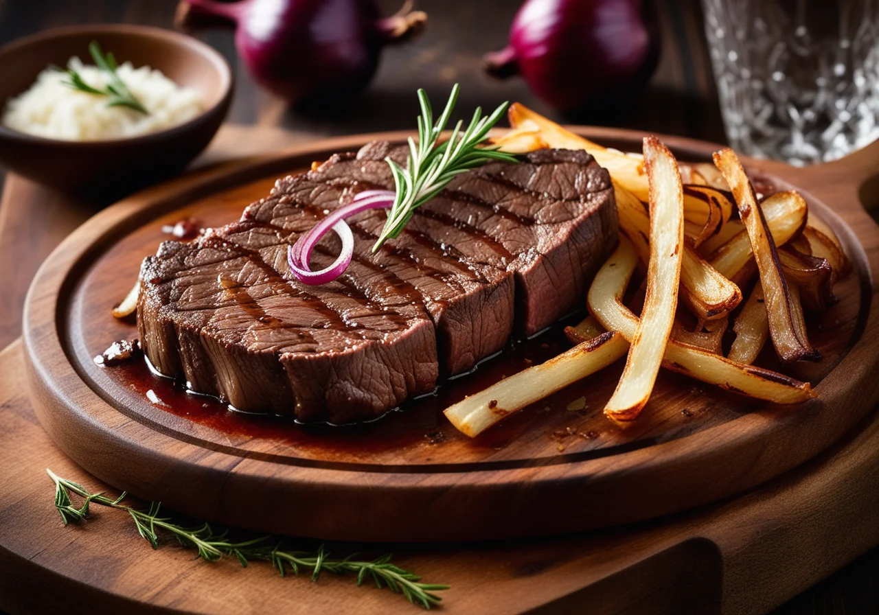 Beef Steak with Onion Vegetables