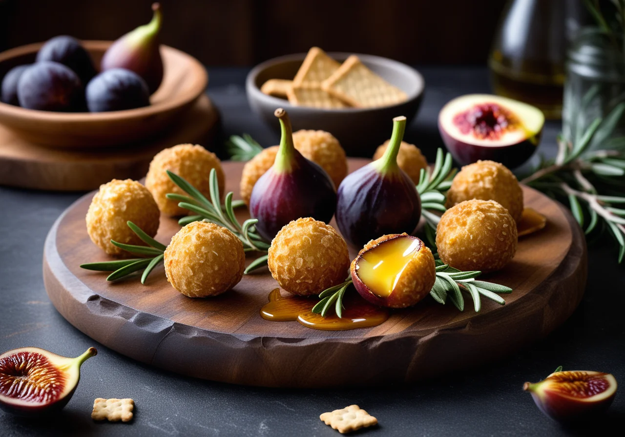 Goat Cheese with Rosemary, Figs and Crackers