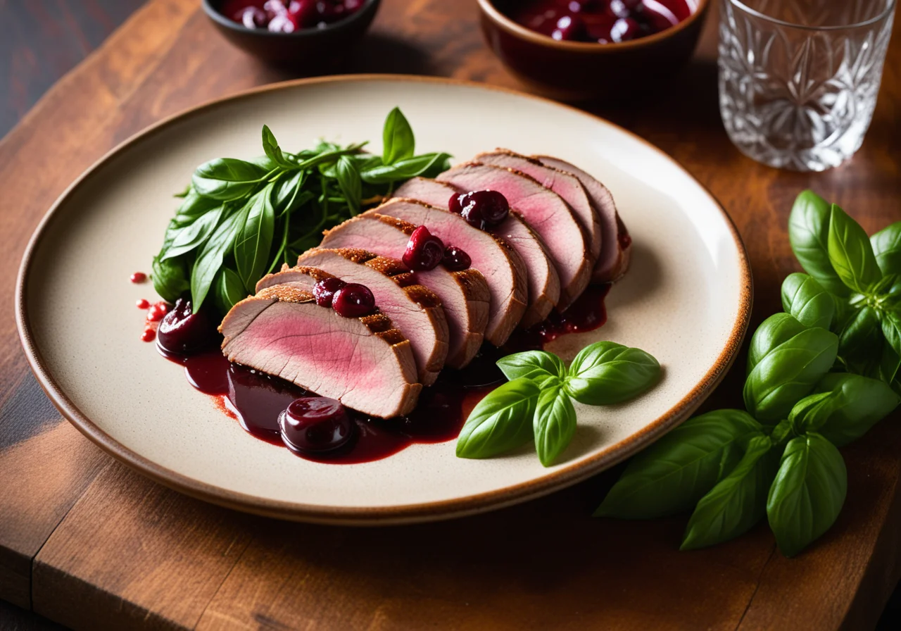 Pan-Seared Duck Breast with Cherry Sauce