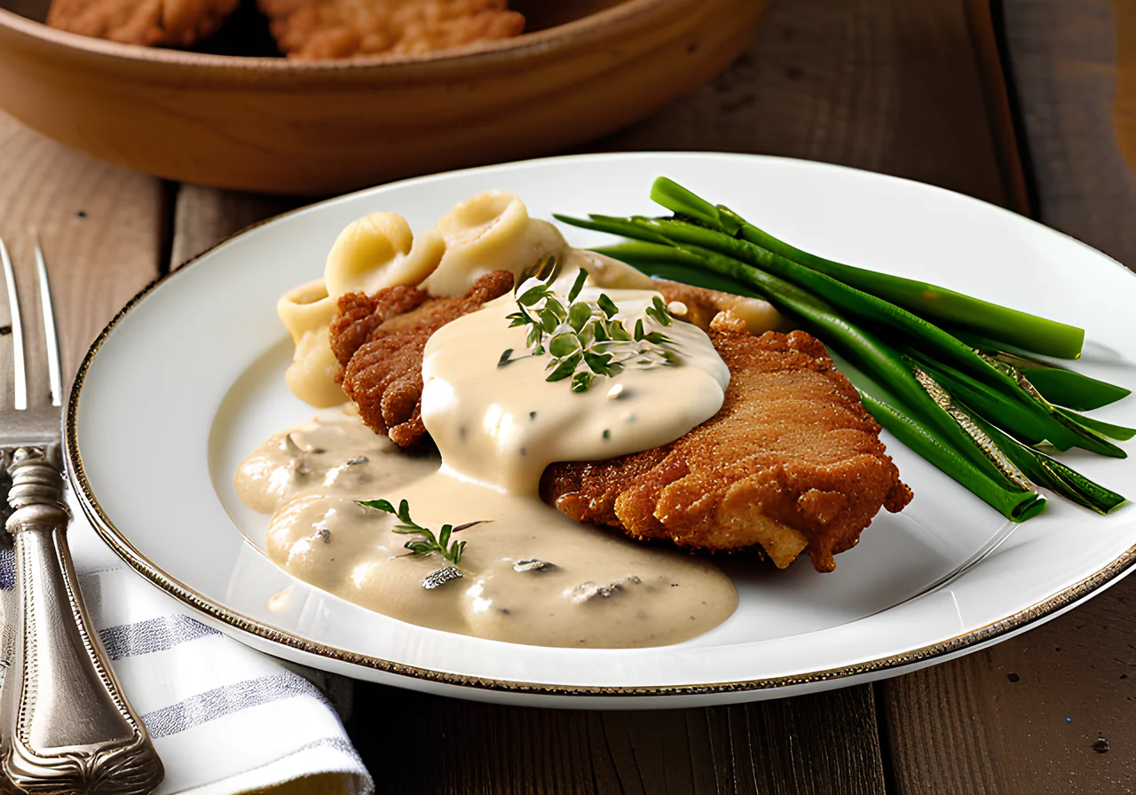 Hunter's Schnitzel with Mushroom Sauce and Spaetzle