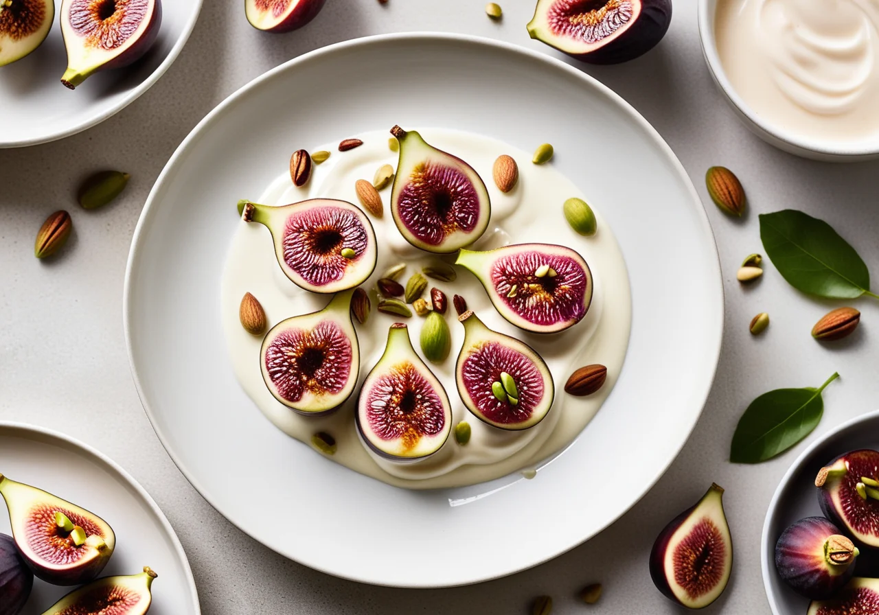Fig Slices with Yogurt and Honey
