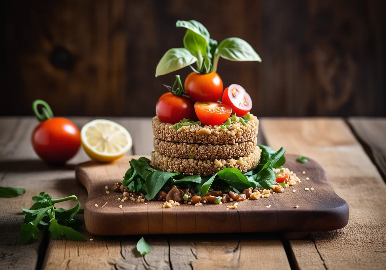 Quinoa Mushroom Towers