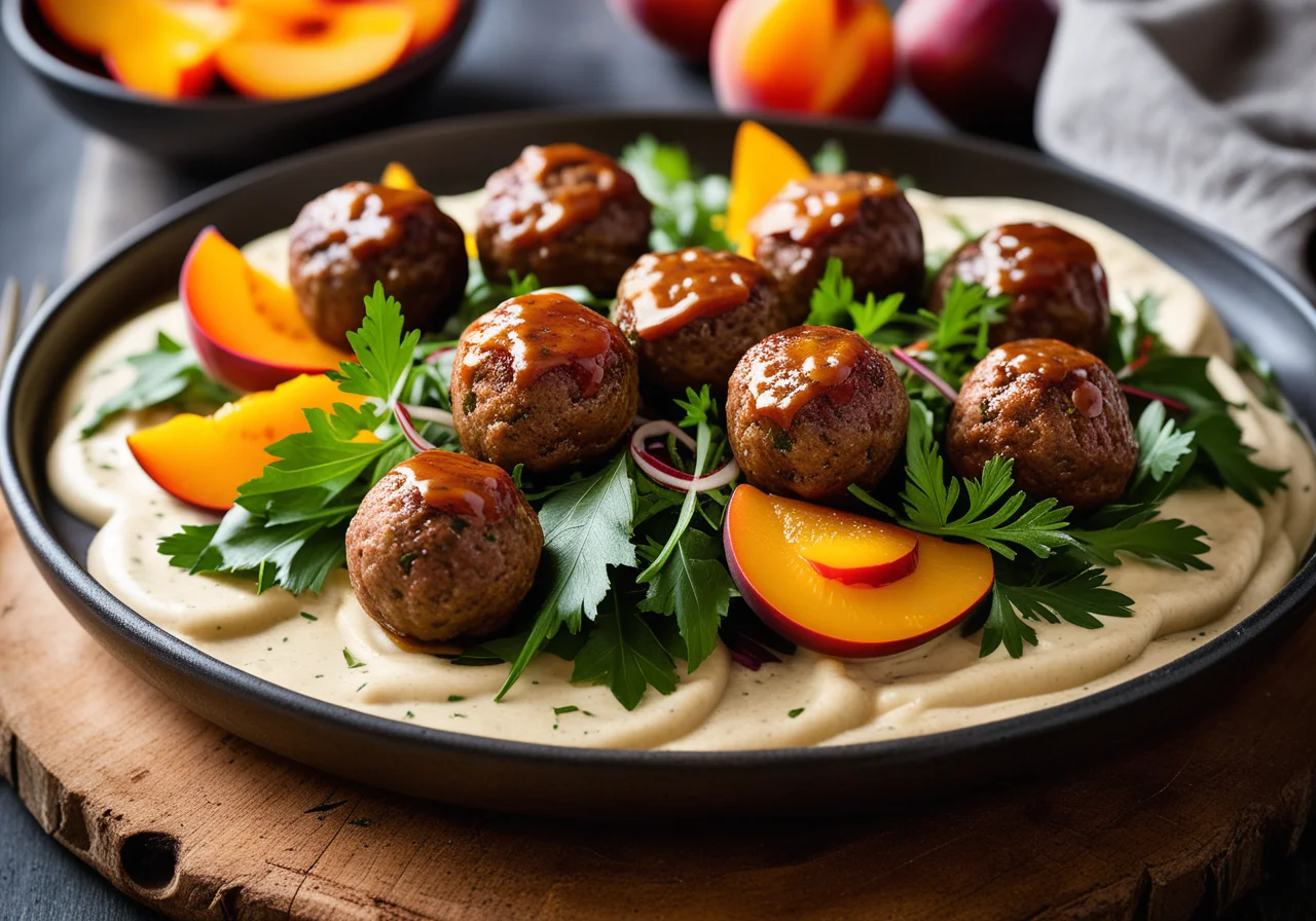 Fruity Chicory Salad with Meatballs