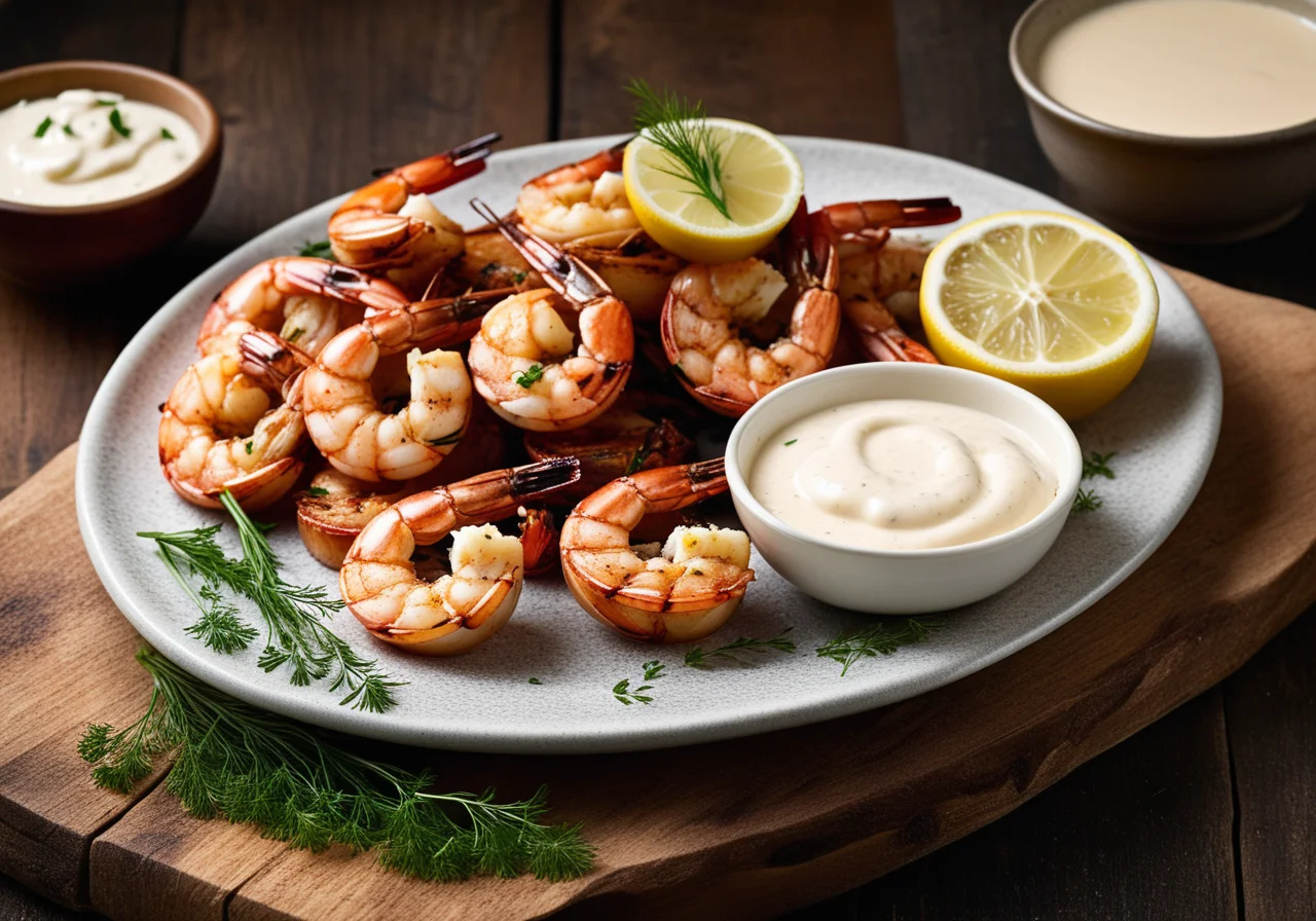 Grilled Shrimp with Mayonnaise Dip