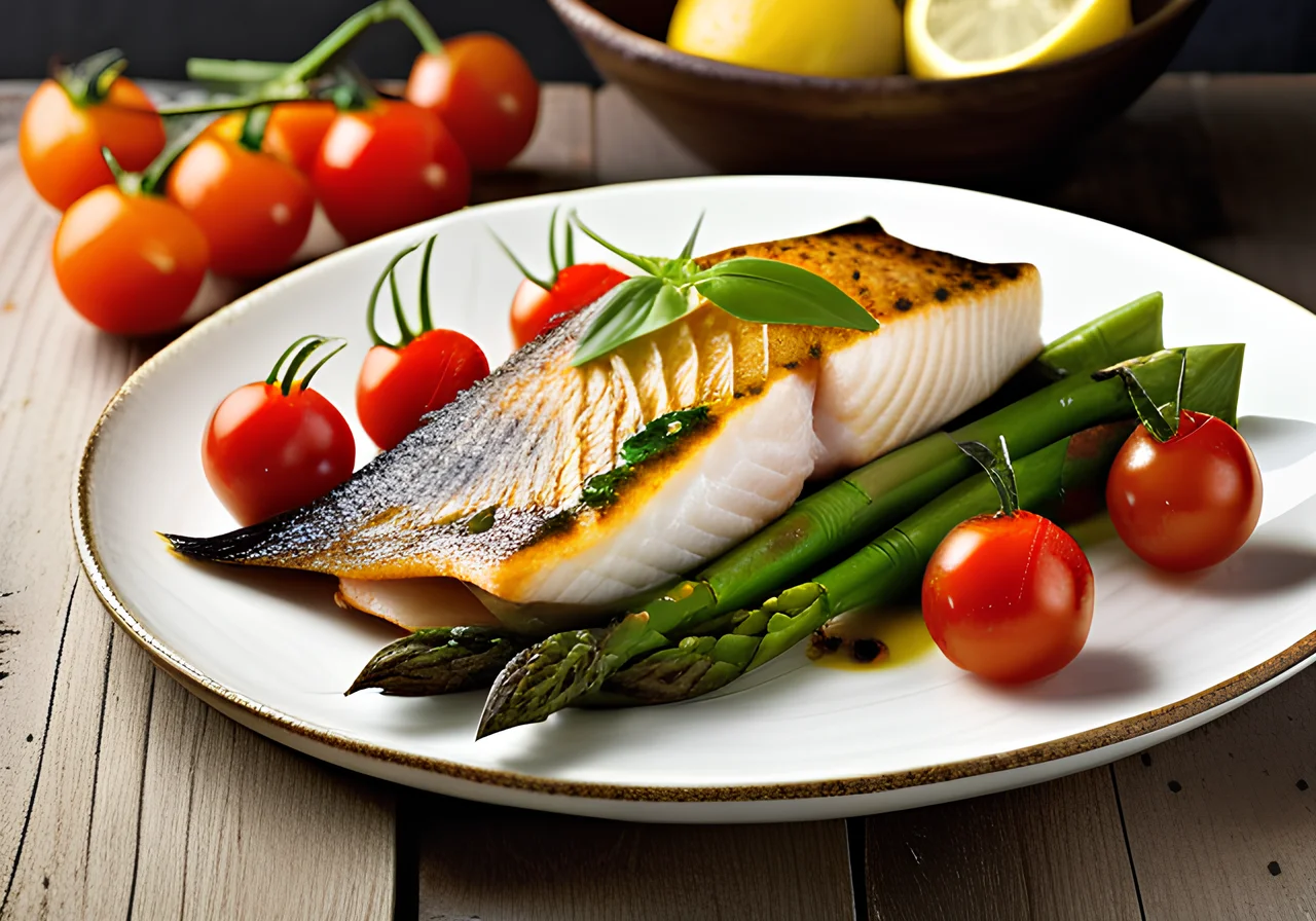 Sea Bass with Asparagus