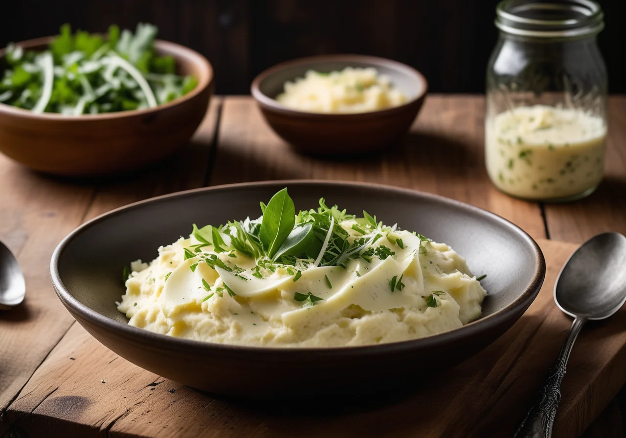 Mashed Potatoes with Endive Salad