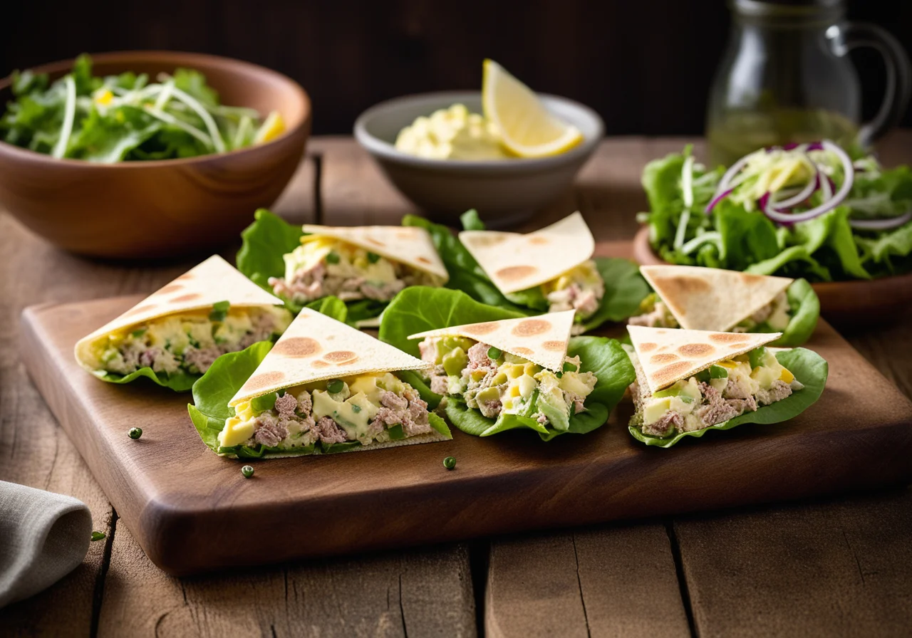 Wraps with Tuna Egg Salad Filling