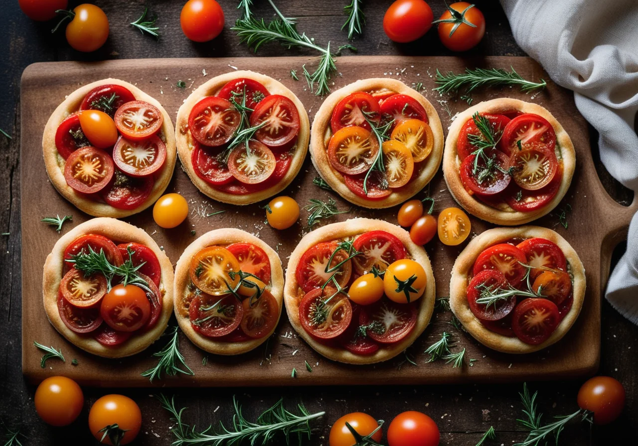 Mini-Pizzas with Herb Tomatoes