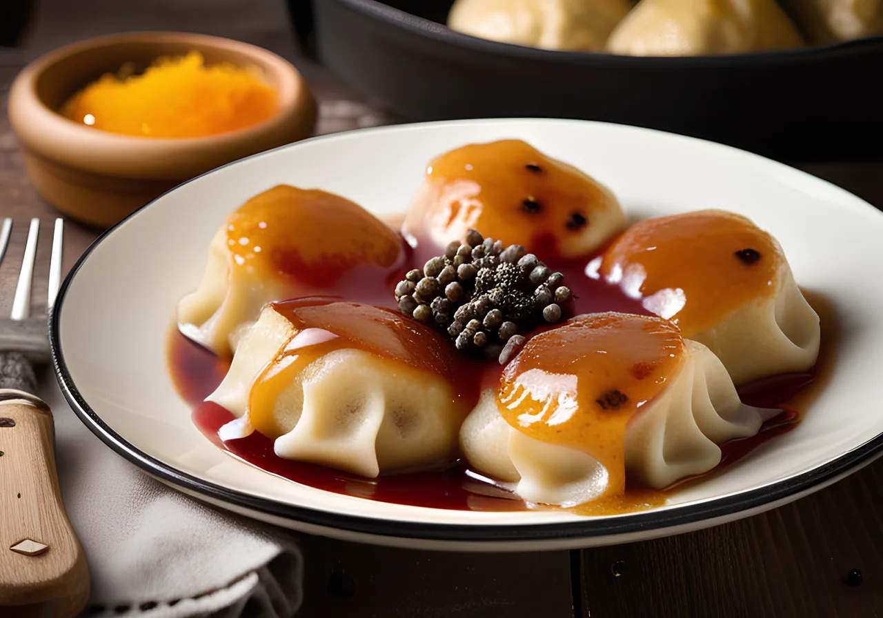 German Dumplings with Vanilla Sauce