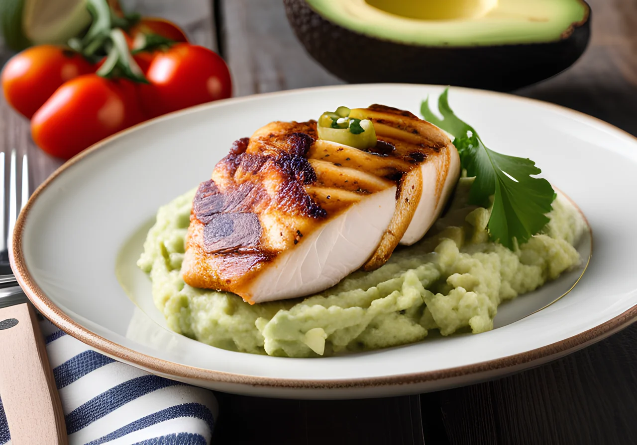 Chicken Breast with Avocado and Cauliflower Mash