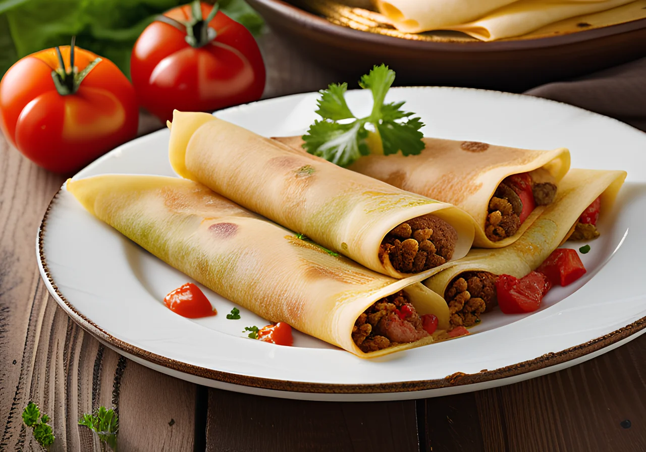 Crepes with Ground Meat Filling