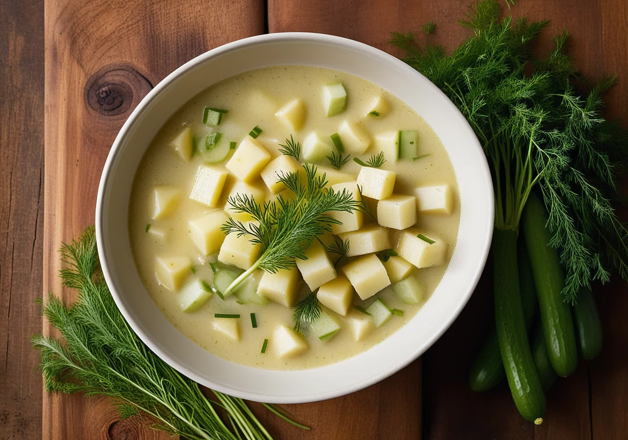 Cucumber‑Potato Stew with Kassler