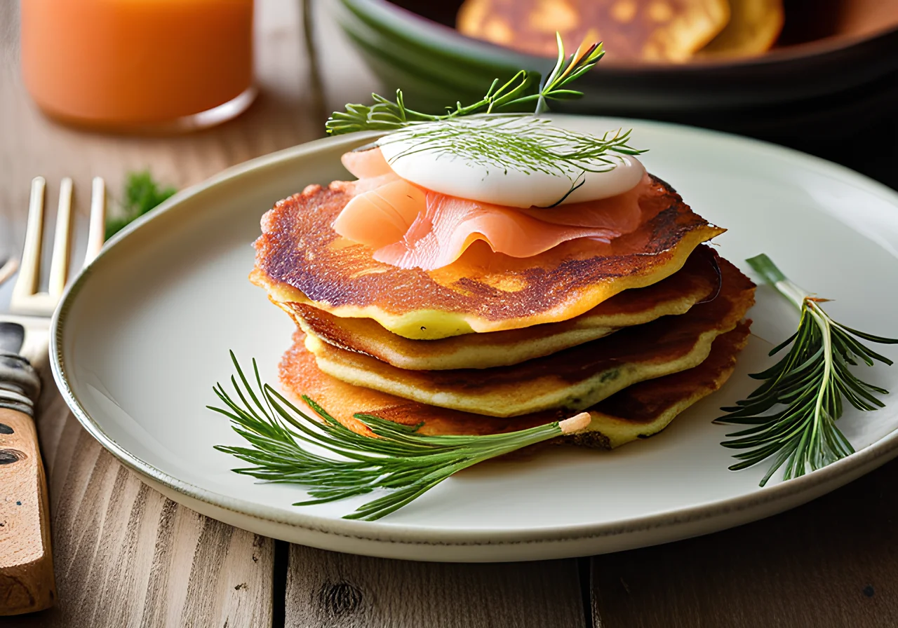 Potato Pancakes with Smoked Salmon and Sour Cream