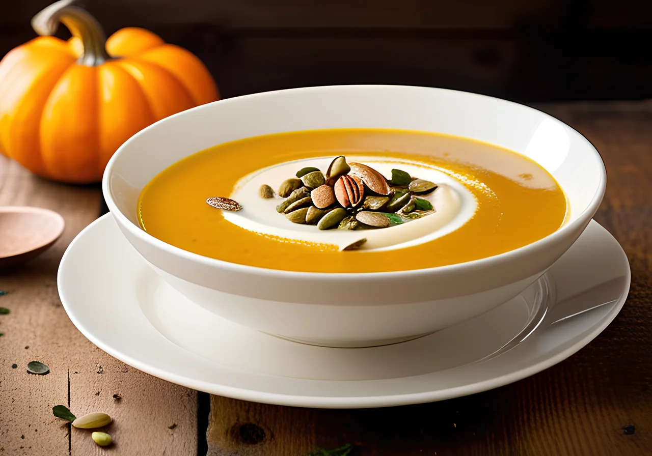 Pumpkin Soup with Curry and Cream