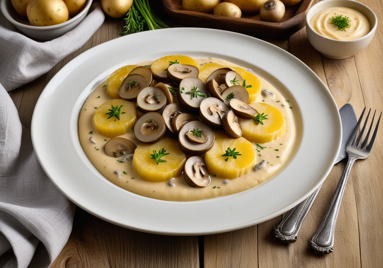 Potatoes in Vegetable Cream Sauce