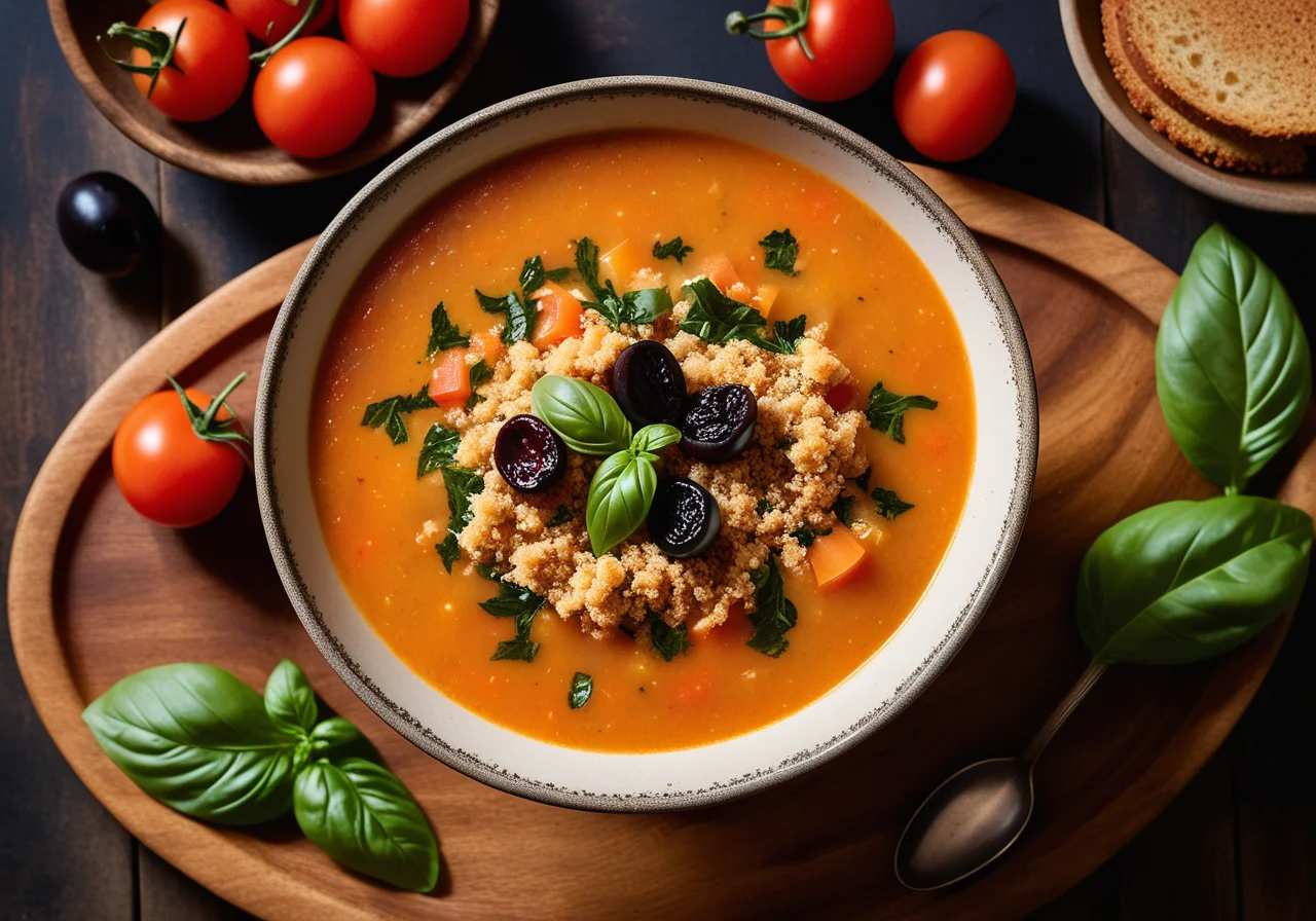 Cold Vegetable Soup with Olives