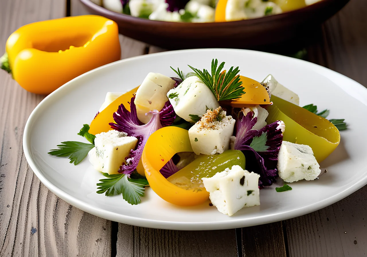 Mediterranean Cauliflower Salad with Cheese