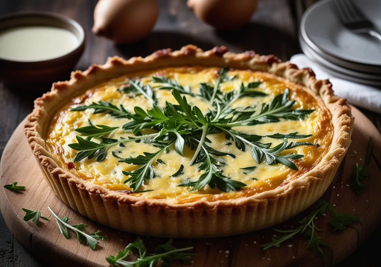 Leek Quiche with Rocket