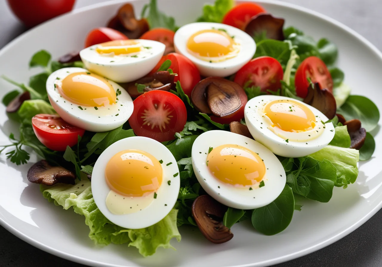 Salad with Happy Mushroom
