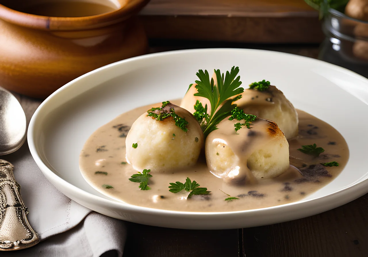 Bread Dumplings with Mushroom Sauce
