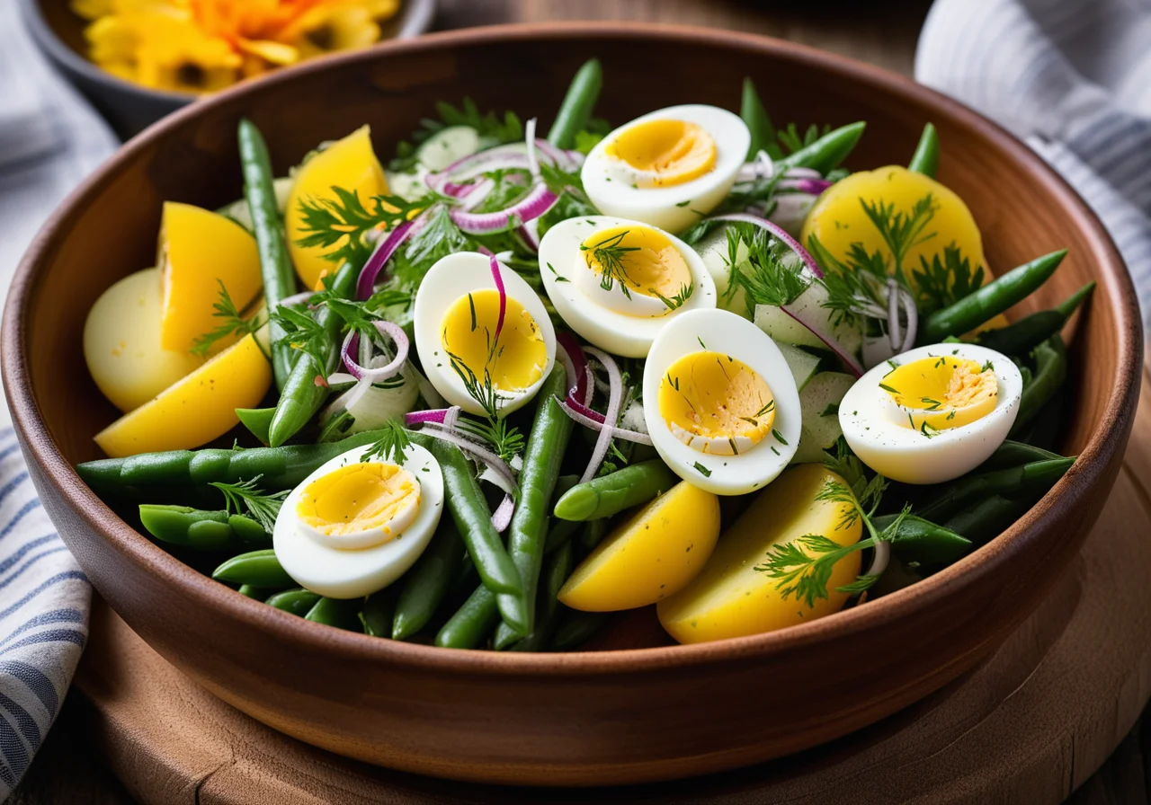 Herring Salad with Potatoes, Vegetables and Eggs