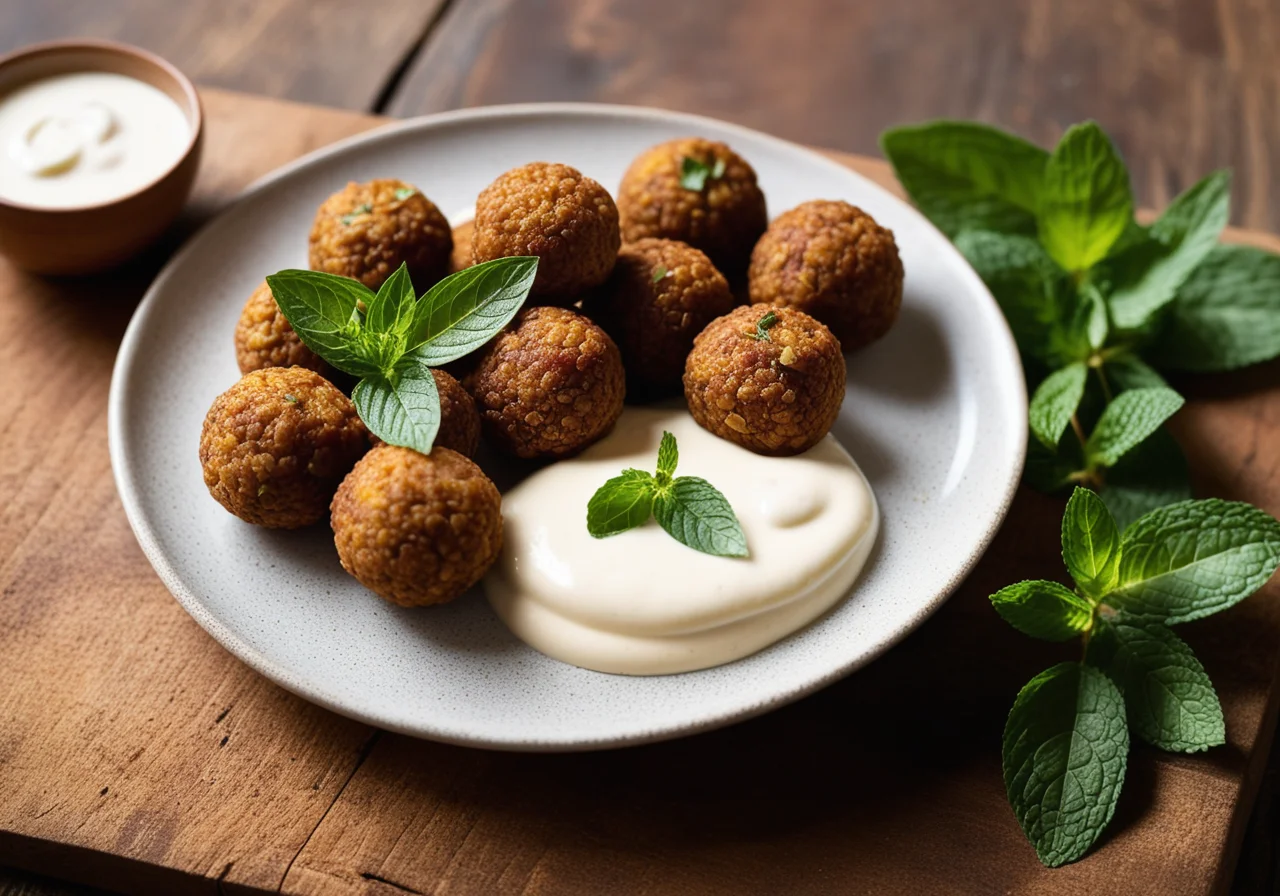 Lentil Balls with Yogurt Sauce