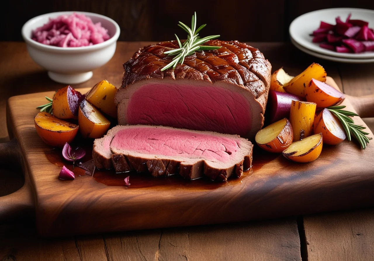 Roastbeef am Knochen gebraten