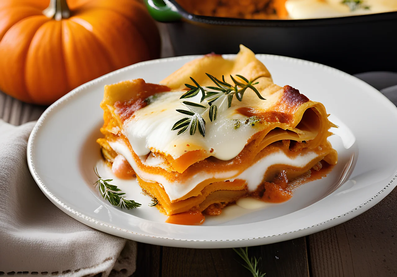 Pumpkin Lasagna with Mozzarella