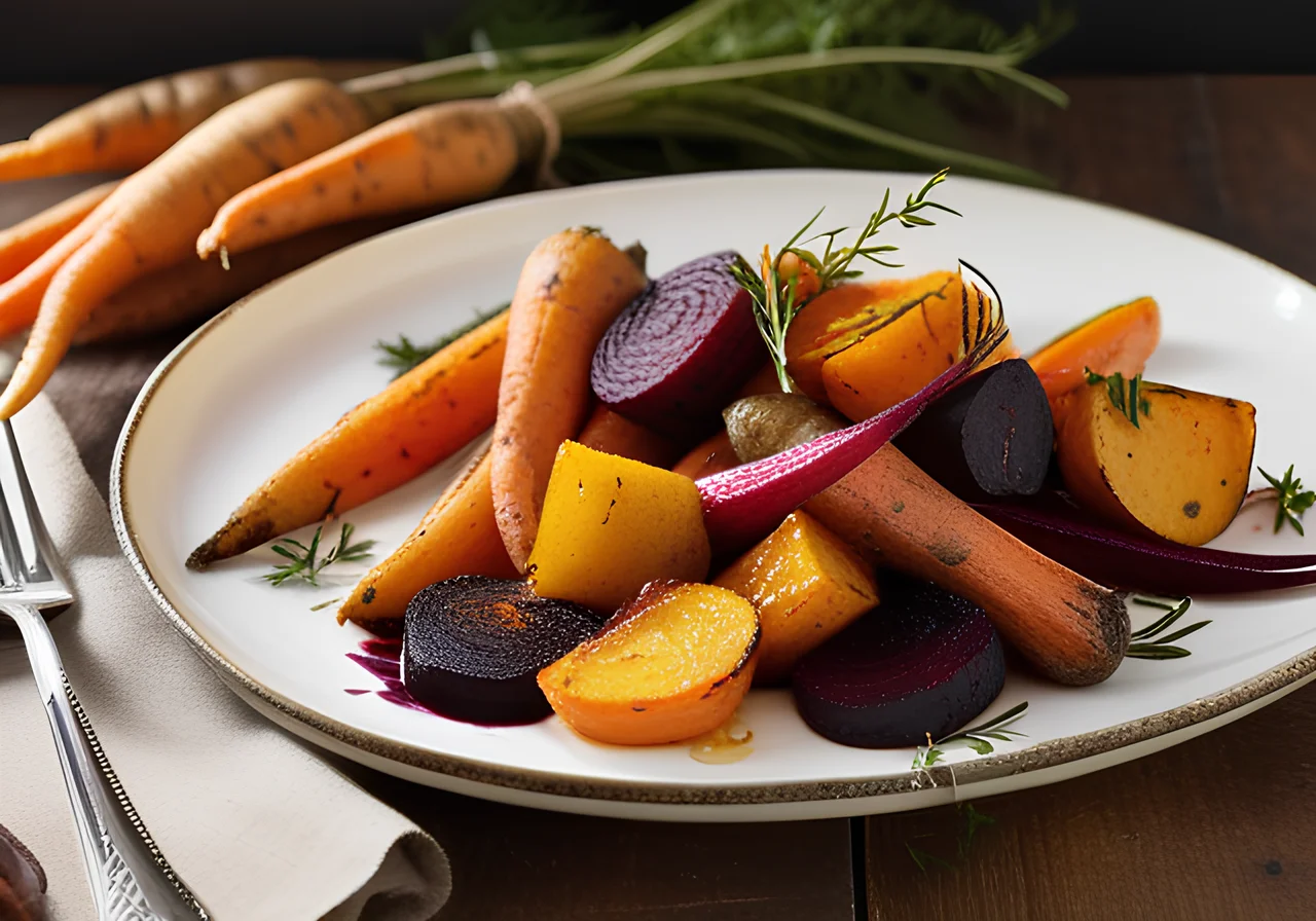 Roasted Root Vegetables with Honey, Thyme, and Caraway