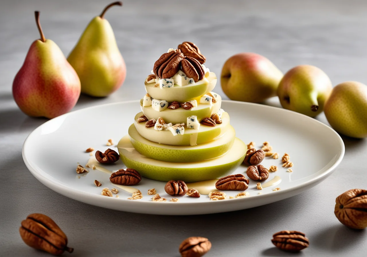 Pear Tower with Blue Cheese and Nut Oil