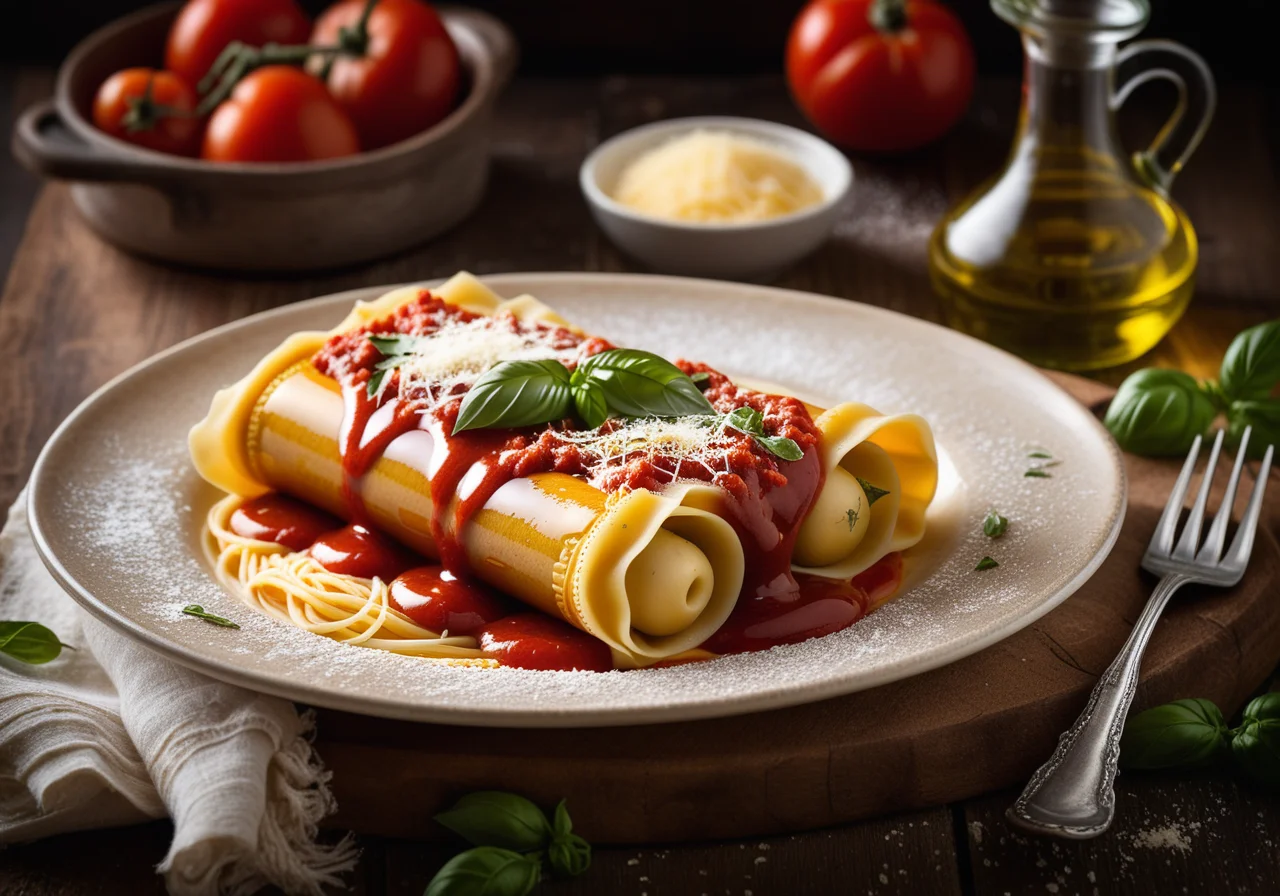 Stuffed Cannelloni with Tomato Sauce